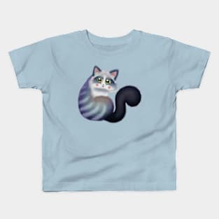 Blue Cute Kitty Kids T-Shirt